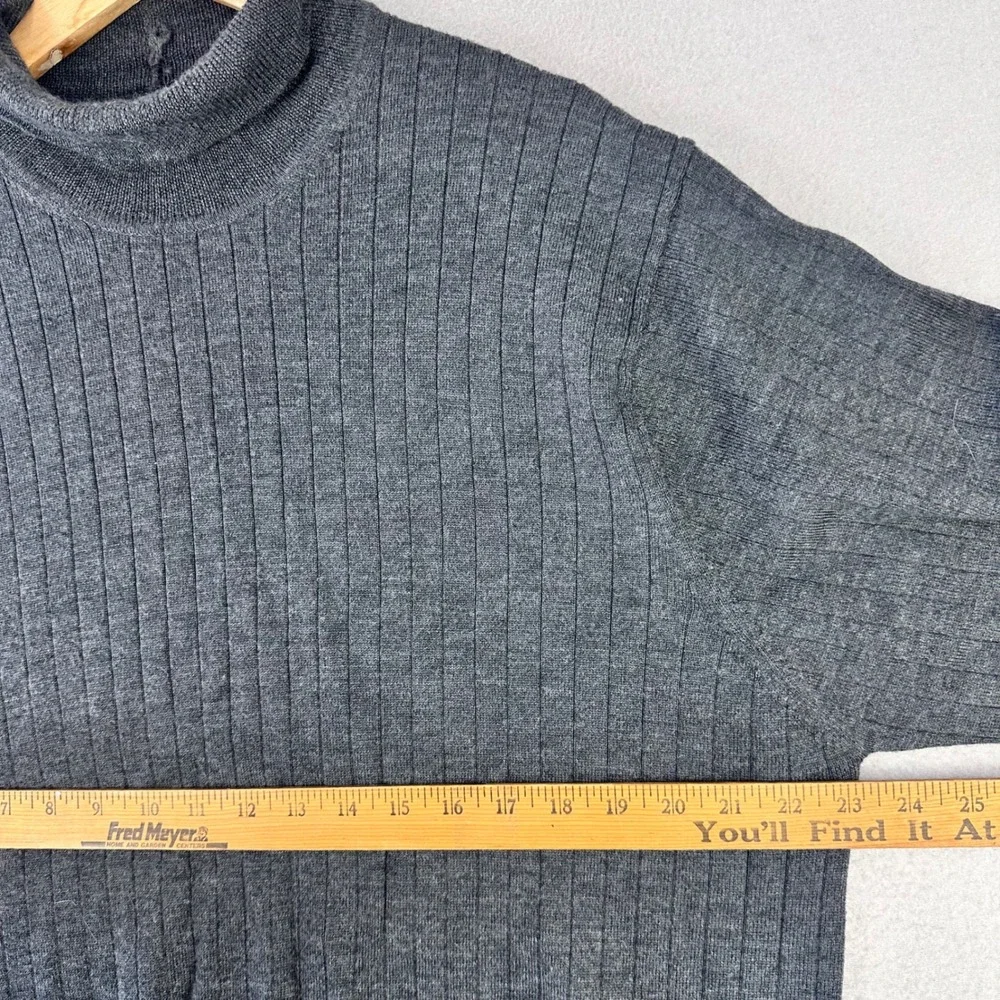 Vintage Brooks Brothers Turtleneck Sweater‎ Mens XL Grey Extrafine Merino Wool